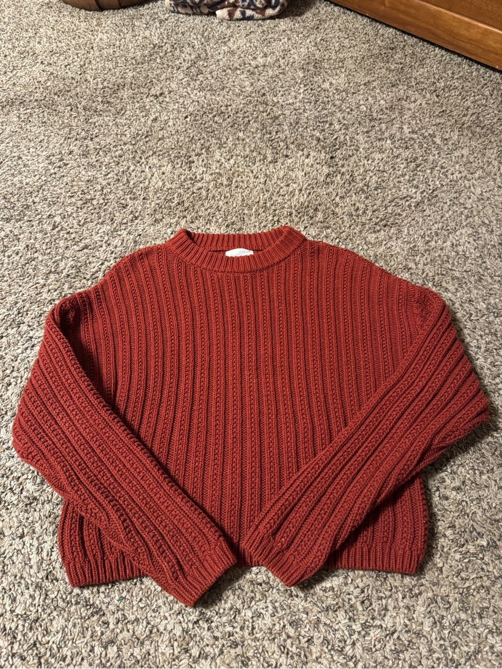 Universal Thread Rust Ribbed Crewneck Sweater